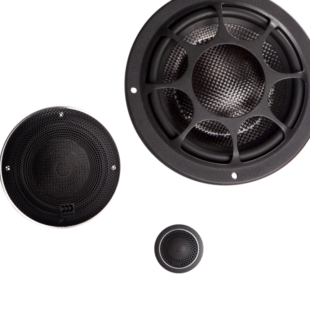 Elate Carbon 5.25" (130 mm) 3-Way Component Speaker Set - Active