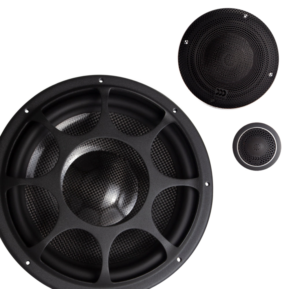 Elate Carbon 9" (230 mm) 3-Way Component Speaker Set - Active